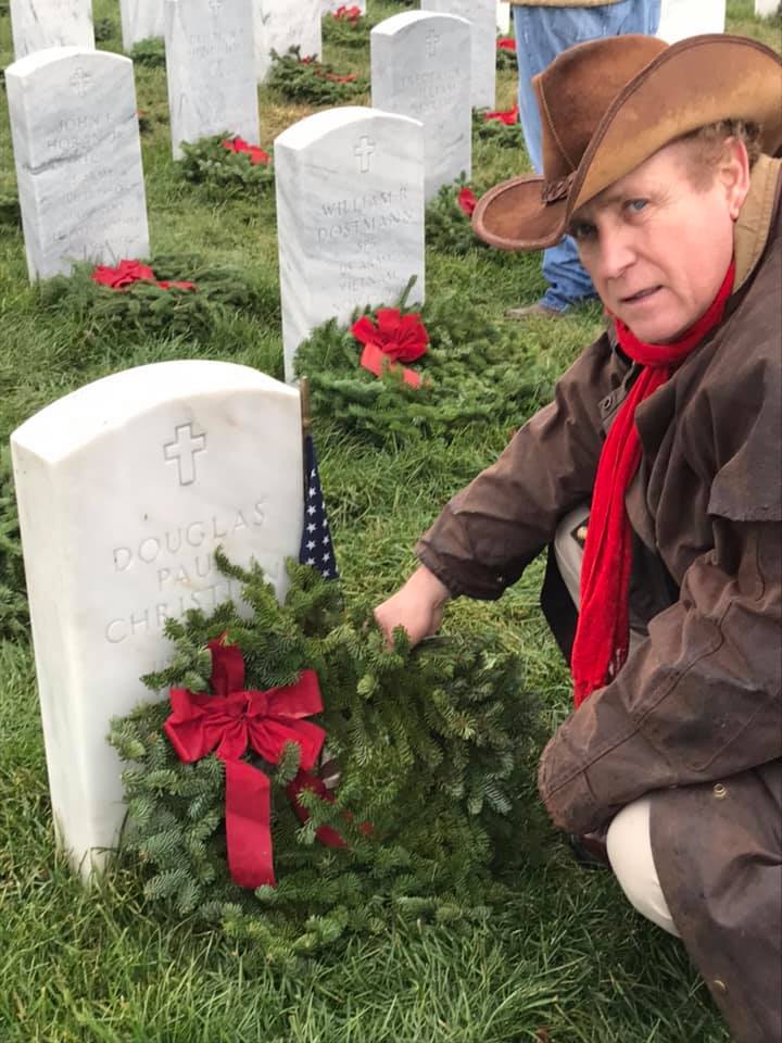 Captain Christian at Brother Douglas grave – Doug served 4 years in Vietnam in Chemical Warfare