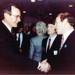 George H.W. Bush greets David A, Christian George H.W. Bush greets David A, Christian