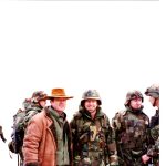 Tuzla Air Base Gate, Bosnia -David Christian with Air Force Commander Col. Patton